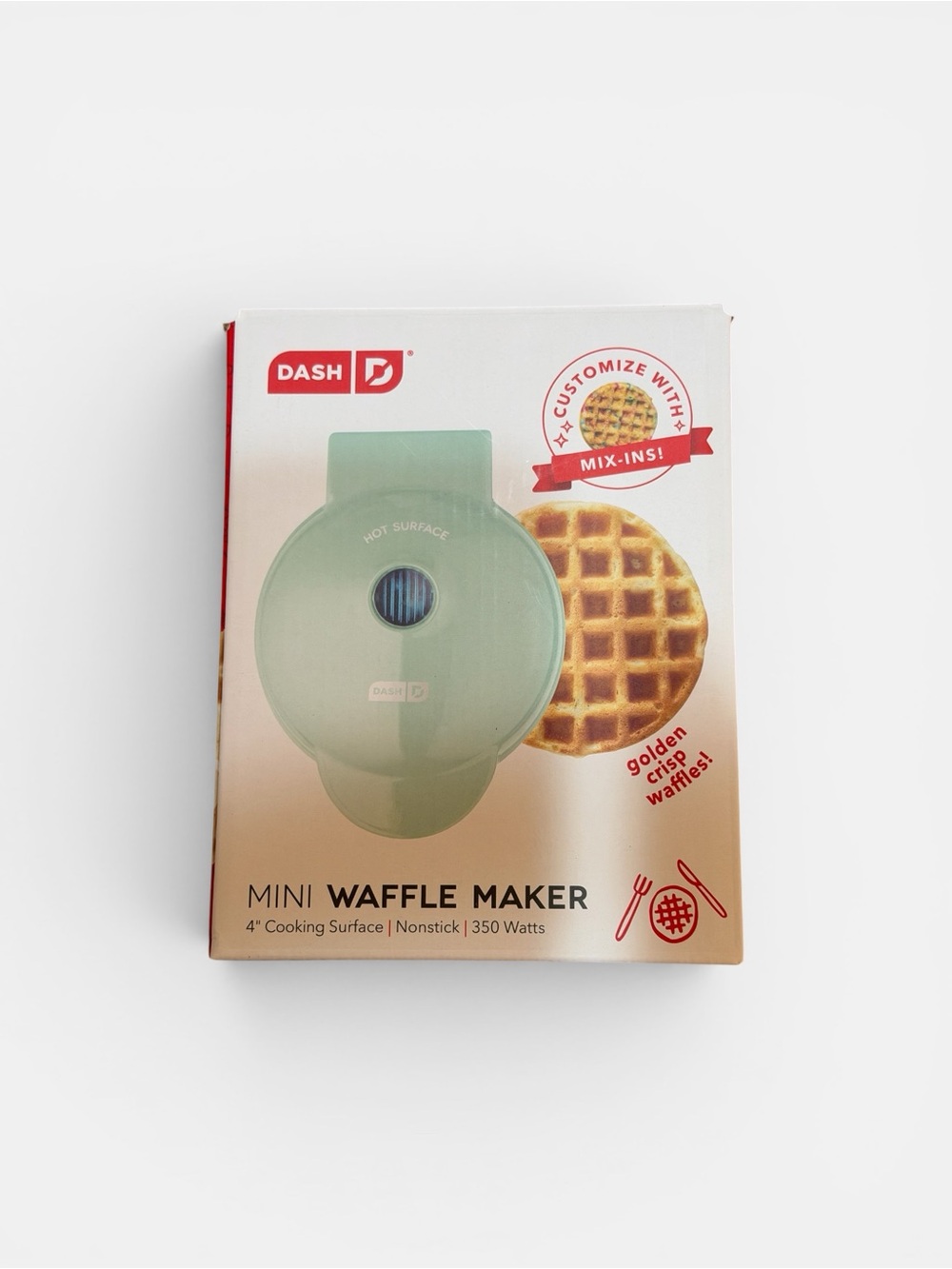 Dash Mini Waffle Maker Aqua 4” Nonstick Electric – New in Box - Picture 4 of 5